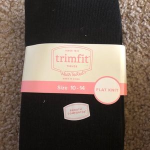 Trimfit Black Girls Tights 10 NWT
